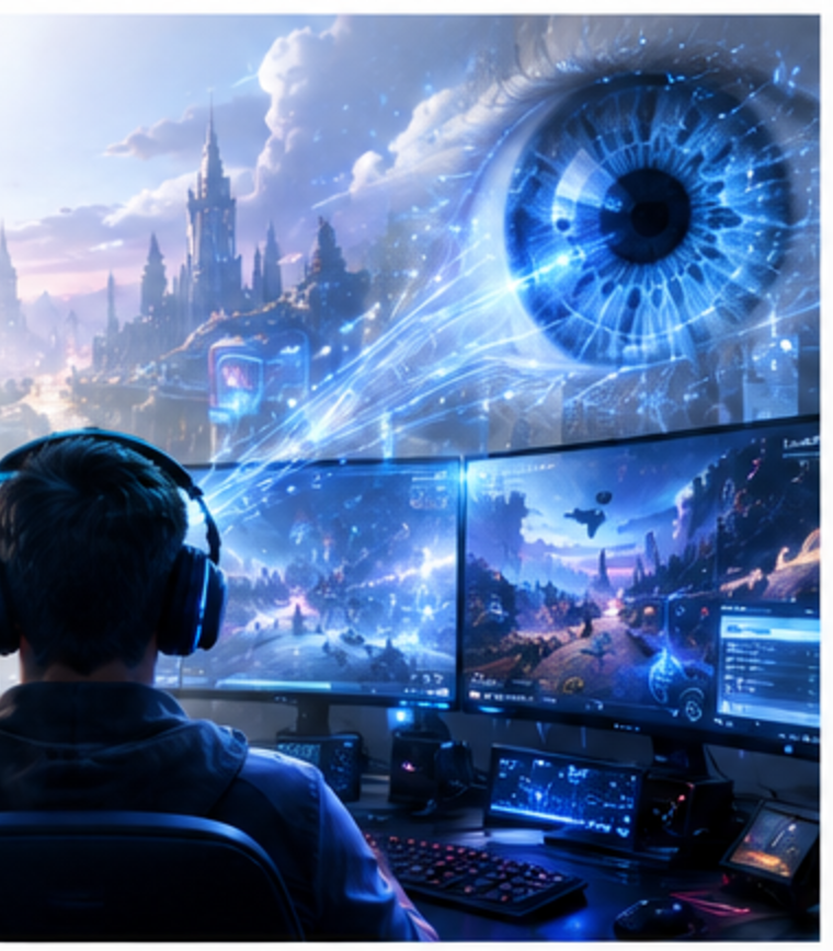 Gaming scene with integrated iris and trust fabric